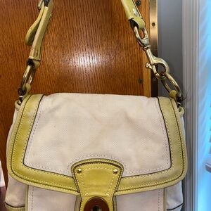 Stylish Cream and Yellow Women's Bag